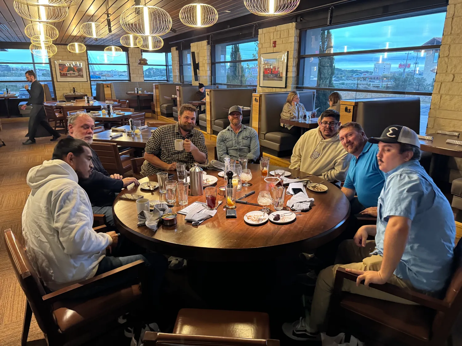 The Evolution Technologies team together at a company lunch